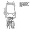 Stainless Steel Lucky Cat Keychain with Detachable S-shape Hooks Heavy Duty Outdoor Camping Portable Car Key Holder Metal Hanging Buckle Carabiner