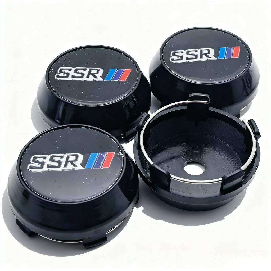 4 st JDM SSR Logotyp Emblempatch Bilfälg Mittkåpor Hög Kåpa 60MM 56MM Fälgar Navkåpa Fälg Navkåpor Skydd Ersättningsbilstillbehör