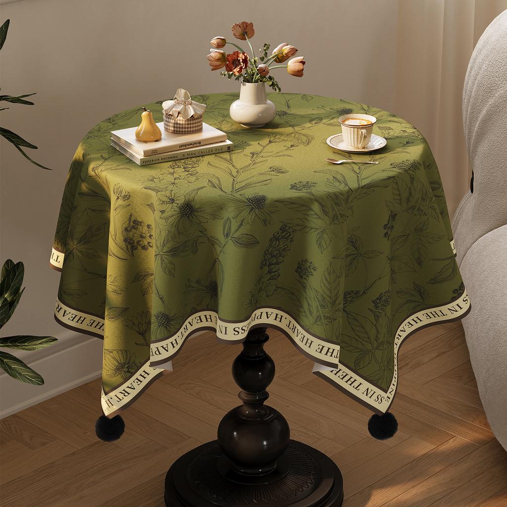 Mantel Redondo Medieval Retro Francés Lujo Ligero Sentido de Alta Gama Cubierta Redonda para Mesa de Café Sentido de Atmósfera