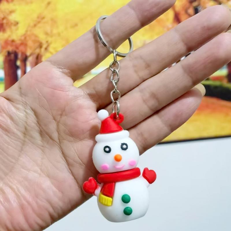 Cartoon Weihnachts Silikon Schlüsselanhänger Nikolaus Rentier Schneemann Formen Langlebige Taschendekoration für Weihnachtsgeschenke Tägliche Nutzung