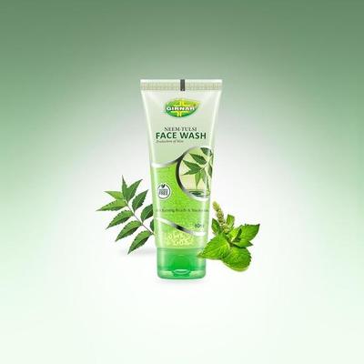 Girnar Neem Tulsi Face Wash | Pimple & Oil Control Natural Face Wash | Pimple Care Face Wash, 120ml