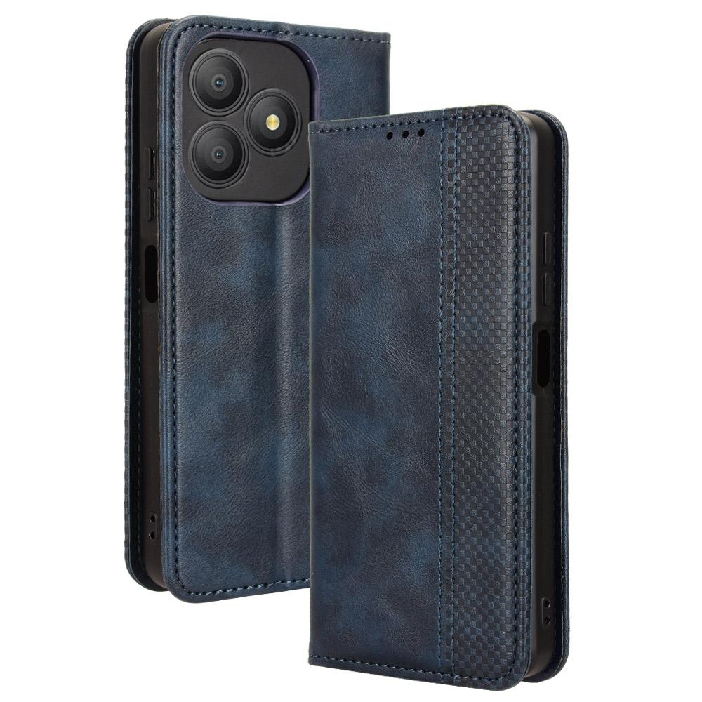 For Blackview Wave 9C Leather Case Wallet Stand Retro Texture Phone Cover