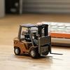 Mini Desktop Alloy RC Forklift Engineering Vehicle 1:64 Scale Remote Control Toy with Independent Controls Perfect Gift for Boys