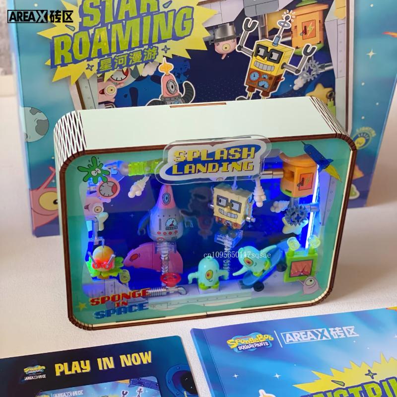 Areax Spongebob Squarepants Building Blocks Pie Star Photo Frame Trendy Toy Children'S Gift Assembly Model Building Blocks