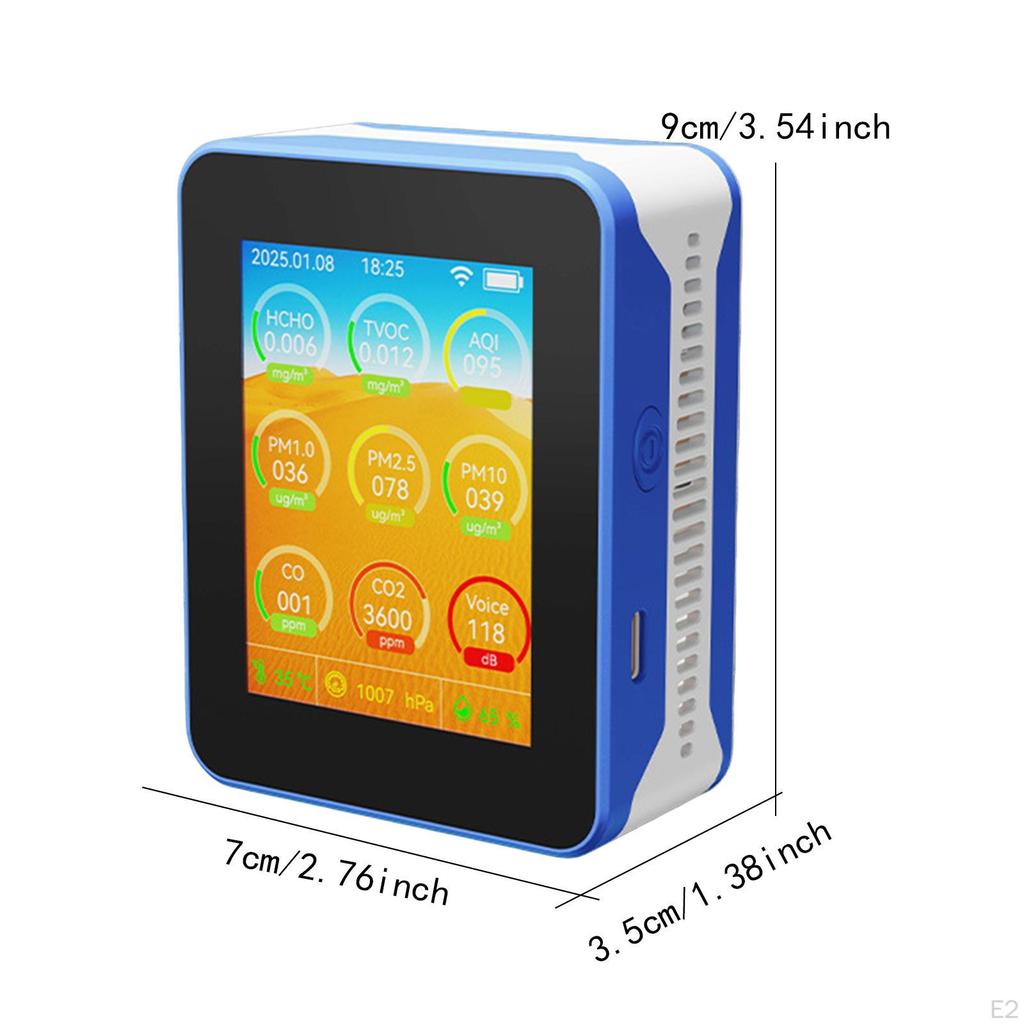 Air Quality Monitor Portable Wireless Analyzer for Garden Kitchen Office