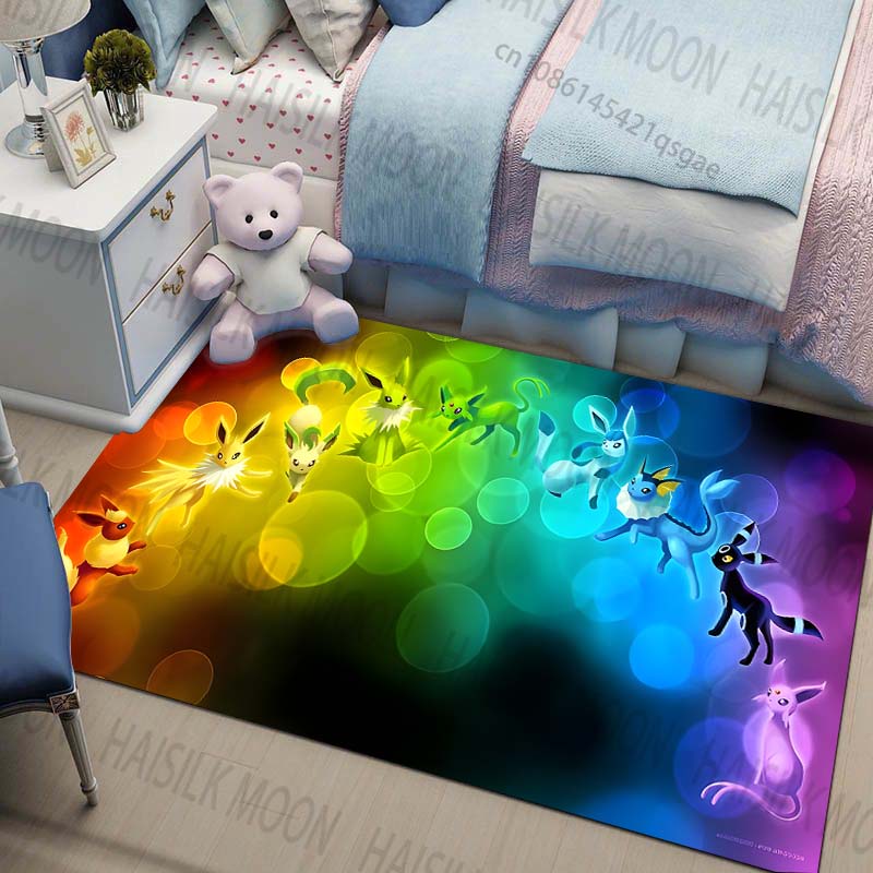 Multi-Sizes Pokemon All Eeveelutions Pattern Carpets for Living Rooms Play Mats Rugged Bedroom Decor Crawl Mats Luxury Gifts