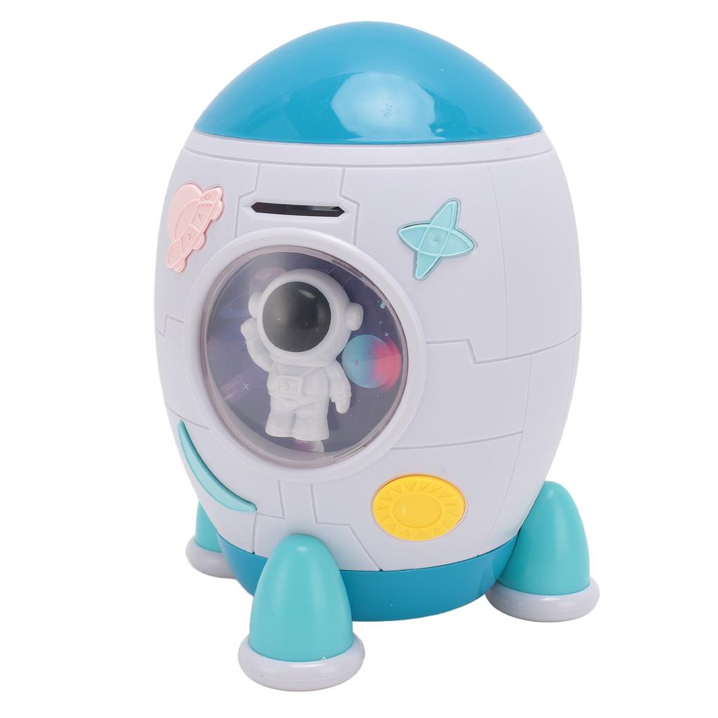 Spaceship Piggy Bank with Password for Kids Automatically Rolling Money Saving Box Money Saving Box