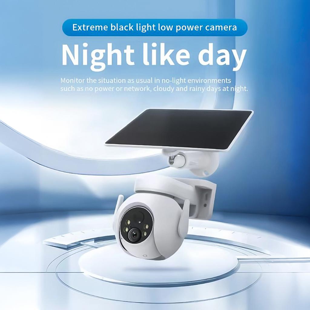 Solar Surveillance Camera 3MP PIR Motion Detection Two Way Voice IP66 Water Resistant Night Vision Wireless Security