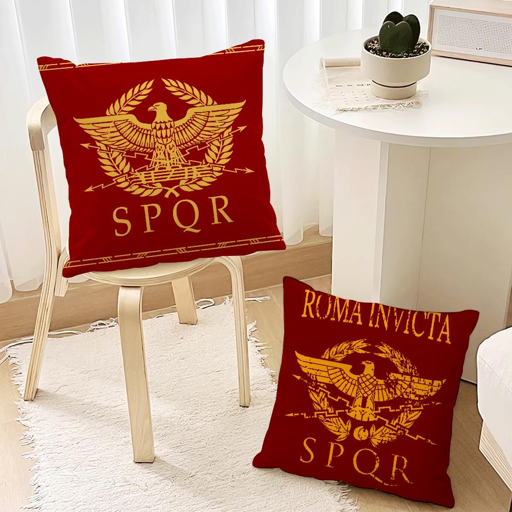 Goldener Kaiseradler Rom SPQR Sofa Wohnzimmer Schlafzimmer Kopfteil Rückenlehne Kissen Quadratisches Kissen Nickerchen Kissenbezug