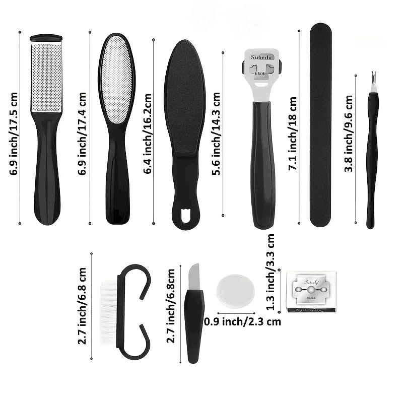 Set Pedicure Esfoliante e Scrub per Calli Spazzola Scrub Piedi Acciaio Inossidabile Lato Doppio Pedale Pietra per Cura del Piede