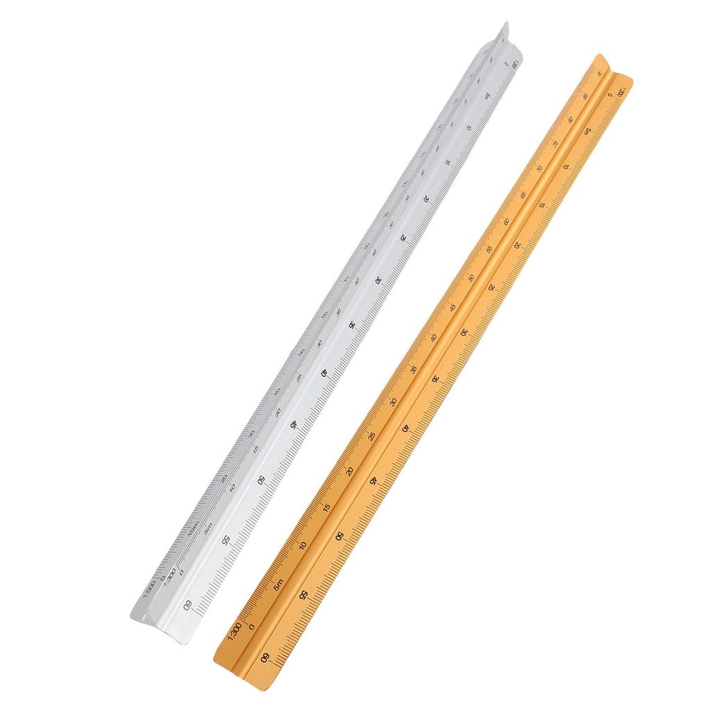 Architectural Scale Ruler 30cm Range Aluminum Accurate Concave Design Multifunctional Triangle Draft