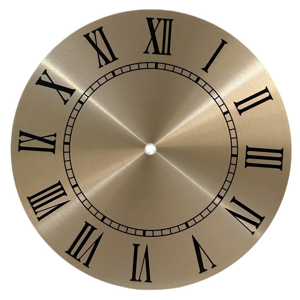 Aluminium Clock Dial Face DIY Flat Profile Gold Background Outside 243MM