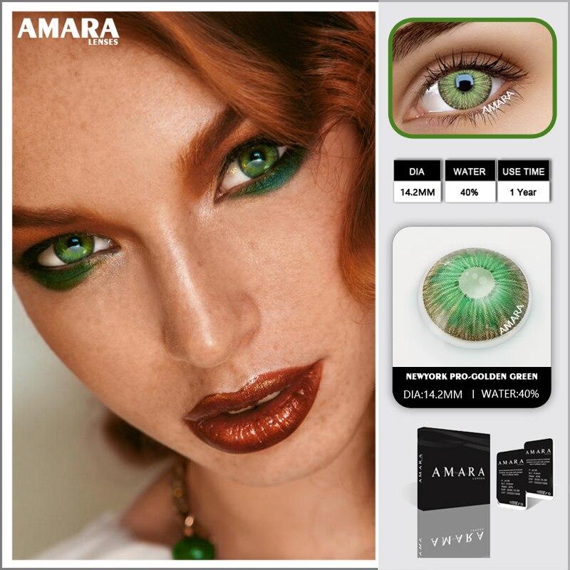 AMARA LENSES 1 Paar kosmetische Kontaktlinsen der New York PRO-Serie, farbige Linsen für Augenkontaktlinsen