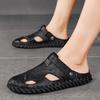 Fashion Summer Sandals Men Leather Classic Roman Sandals Slipper Outdoor Sneaker Beach Rubber Flip Flops Men Water Trekking Sandals