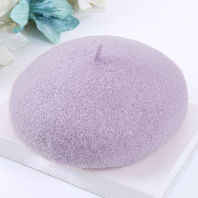 Herbstmütze Damen Wollmütze Wintermütze Wolle Baskenmütze Student Warme Hüte Künstler Kürbismütze