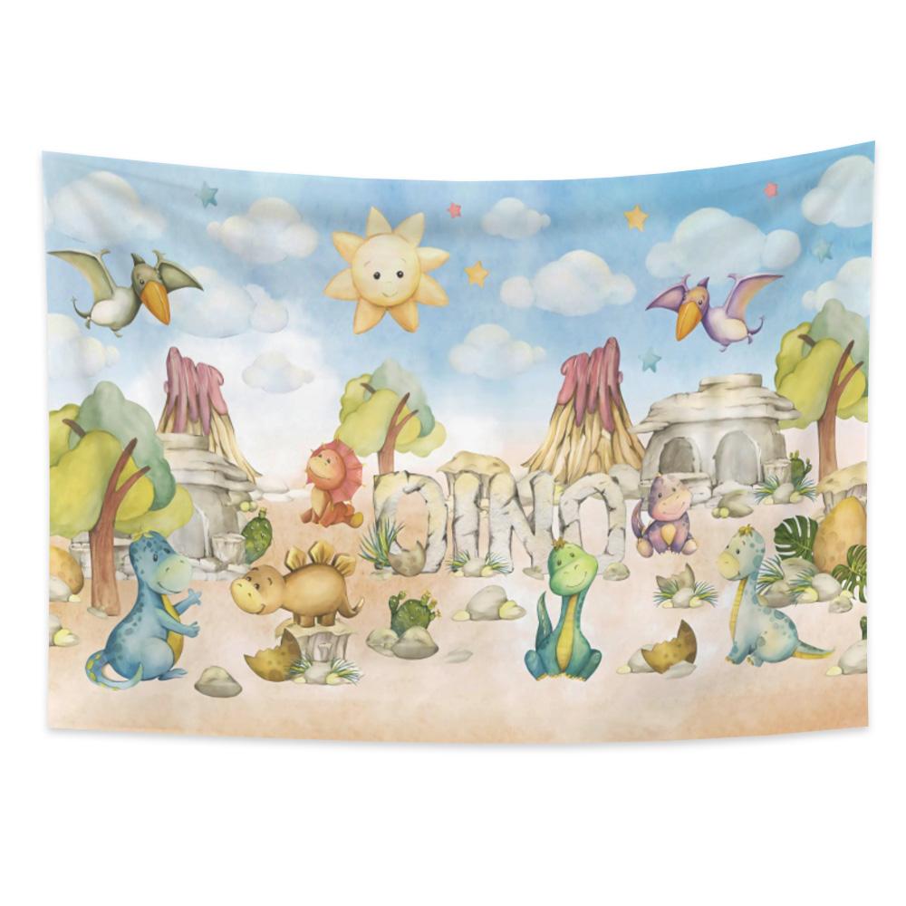 

Мультфильм динозавр фон гобелен настенный ковер для детской комнаты гостиная общежития гобелены искусство украшения дома 150X150CM