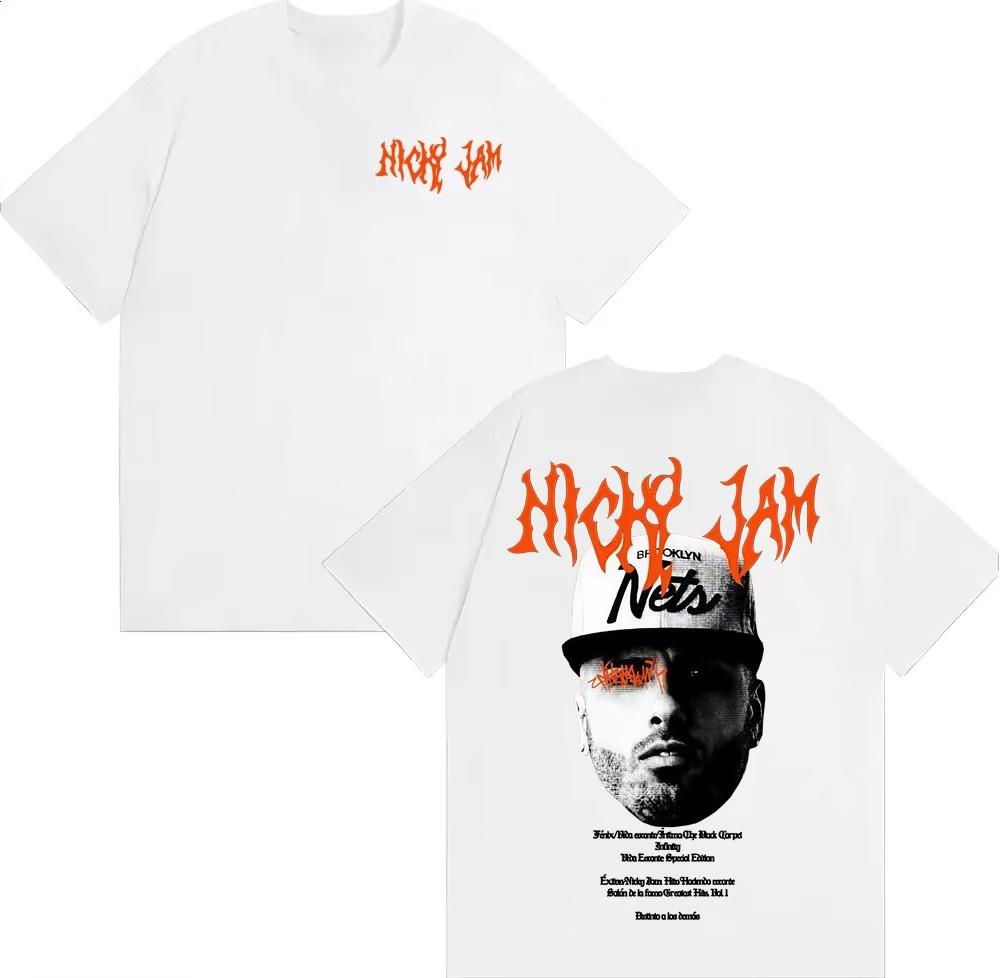 Rapper Nicky Jam Album Graphic Tshirt Mens Clothing Fashion Vintage Hip Hop T Shirt Unisex Summer Tops Casual Cotton Tee Shirt
