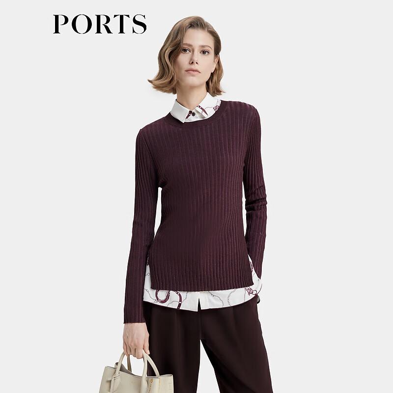 

PORTS Women s Simple Solid Ribbed Knit Sweater M
