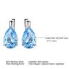 925 Sterling Silver Luxury Nano Gemstone Blue Topaz Clip Earrings For Women  Clip On Earrings Water Drop Fine Jewelry Party Gift