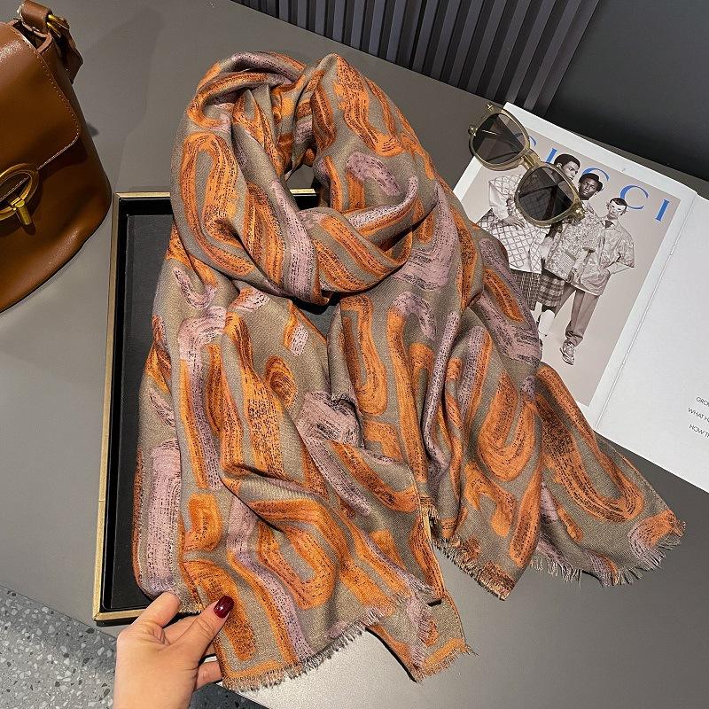 

Осень и Зима Хлопок и Лен Ручной Шарф Геометрический Принт Буквами Шелковый Шарф Мужской и Женский Шаль Модный 180*90cm