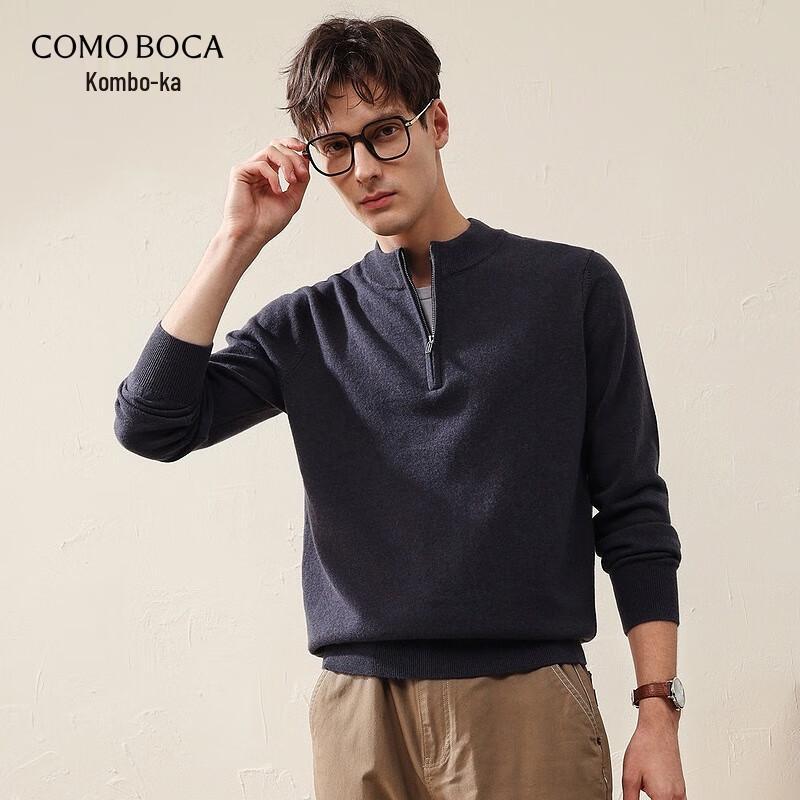 Kemonboka Men s Fall/Winter Half-Zip Wool Sweater L