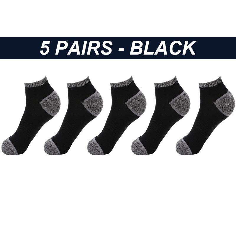 

Высокое качество, 5 пар мужских спортивных носков, компрессионные носки из чесаного хлопка с низким вырезом, профессиональные спортивные носки для бега, баскетбола, велоспорта, катания на лыжах EUR38-45 чёрный