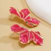 Design Sense Metal Wind Dripping Oil Petal Stud Earrings Female, Fashion Gradual Change Flower Earrings