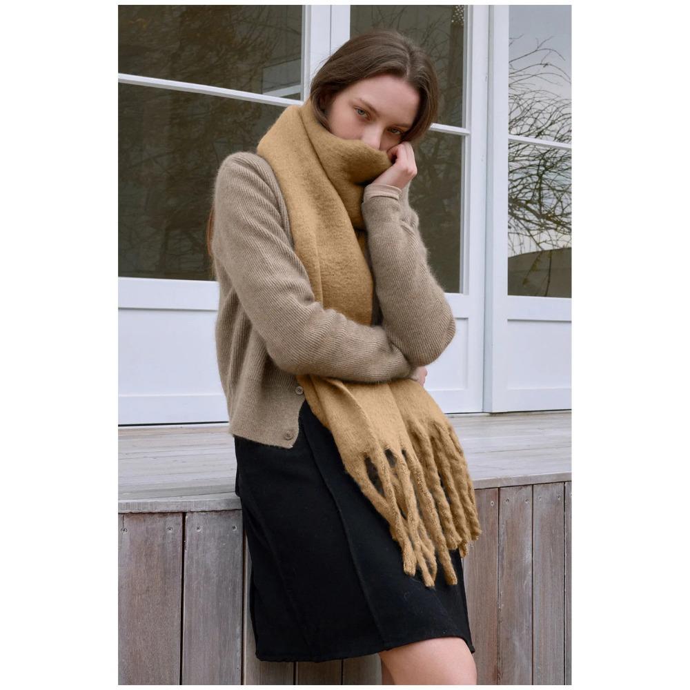Luxusní Kašmírová Jasné Jednobarevné Dámská Šála Zimní Šál a Omotávka Bandana Pašmína S Třásněmi Dámský Foulard Hrubá Deka