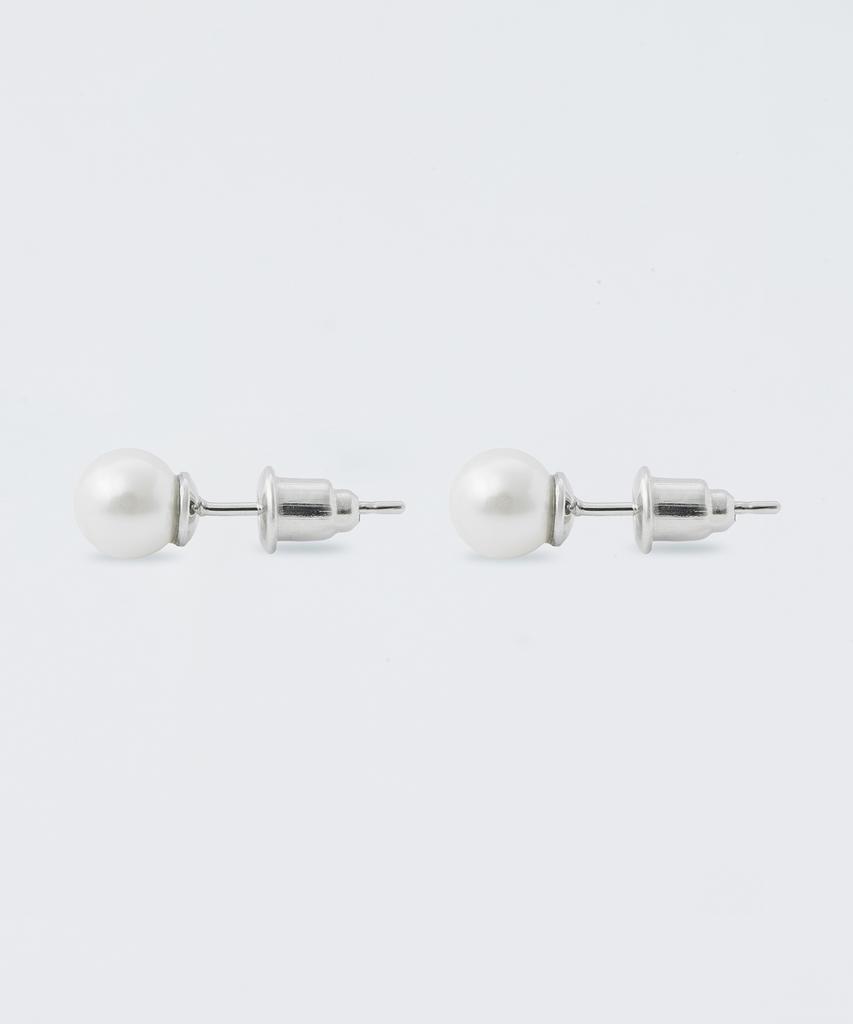 Musinsa Standard Woman Women'S Glass Pearl Earrings_6Mm [Silver]