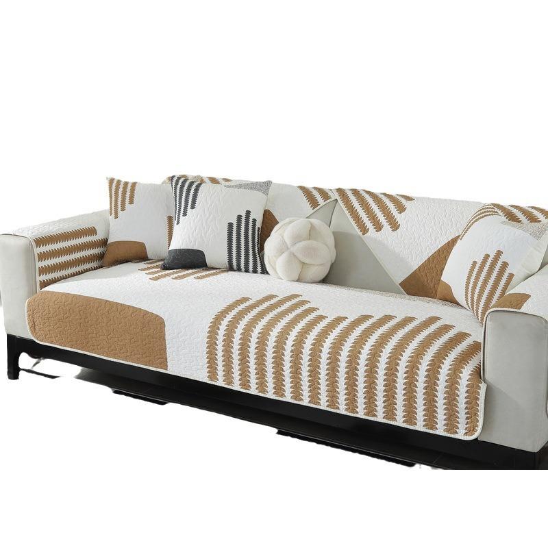 Nordic Trend Elements Cotton Sofa Cushion Non-Slip Four-Season Universal Cotton Cover Cloth Pure Cotton Fabric Sofa Towel