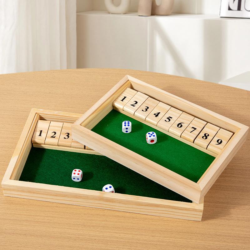 Wooden 1-9 Digital Wine Order Flop Party Wine Gambling Game Digital Flop, Drinking Props Puzzle Board Game Toys