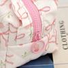 New Pink Bow Cherry Print Makeup Bag for Women Large Capacity Quilted Cosmetic Organizer Travel Toiletry Pouch Portable Wash Bag