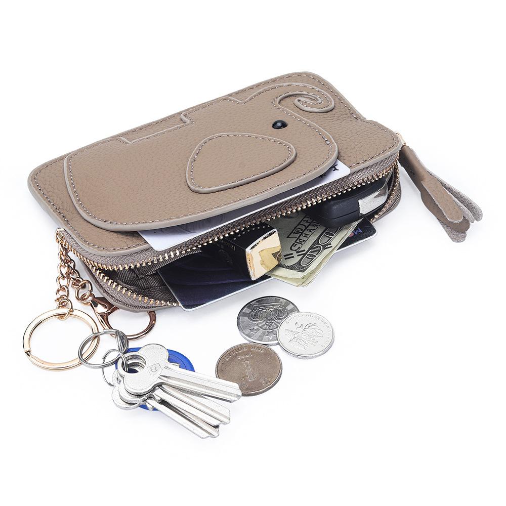 Animal Elephant Shape Coin Purse with Hanging buckle Fashion Women Genuine Leather Chic Clutch Coin Organizer for Girls