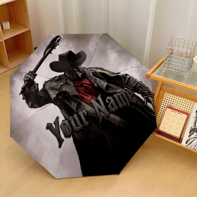 Custom Text Automatic 8 Bone Umbrella, Portable Sun Rain Protection UmbrellaJeepers Creepers The Creeper