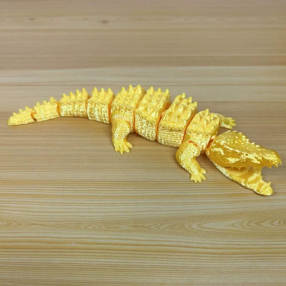 

Горячее Украшение Комнаты 3D-Печатный Крокодил Суставной Подвижный Смешные Подарки Вращающиеся Офисные Домашние Настольные Украшения Поделки Декор 21cm
