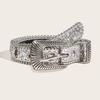 Blingbling Sequined Belt Aesthetic Big Eyelet Belt Gothic Pants Belt Girl PU Waistband Female Western Cowboy Waiststrap