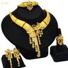 2026 Dubai Bridal Necklace Earrings Ring Bracelet Four-piece Middle Eastern Women's Gold New Jewelry Set