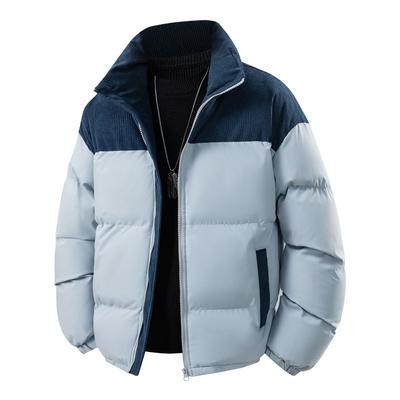 Unisex Winter Padded Cotton Jacket Thick Warm Loose Fit Stand Collar Casual Outerwear Men Women