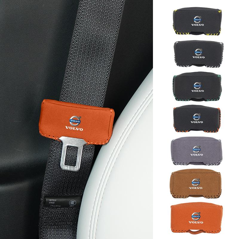 Car Suede Safety Belt Buckle Protector Cover Interior Accessories For Volvo AWD C30 C70 S60 S80 T6 V40 V50 V60 V70 V90 XC60 XC90