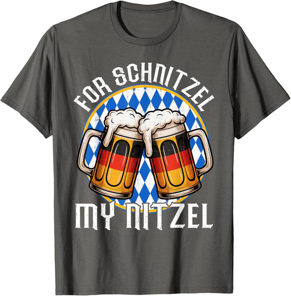 For Schnitzel My Nitzel Beer Mug Oktoberfest Men Women TShirt Summer Fashion Casual Cotton Graphic T Shirts Streetwear Tops Tee