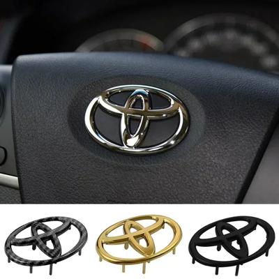 1 pièce 6,5x4,5 cm Boucle Emblème Volant de Voiture Autocollants Badge Pour Camry Corolla CHR Rav4 Vios Crown Highlander Tundra Levin