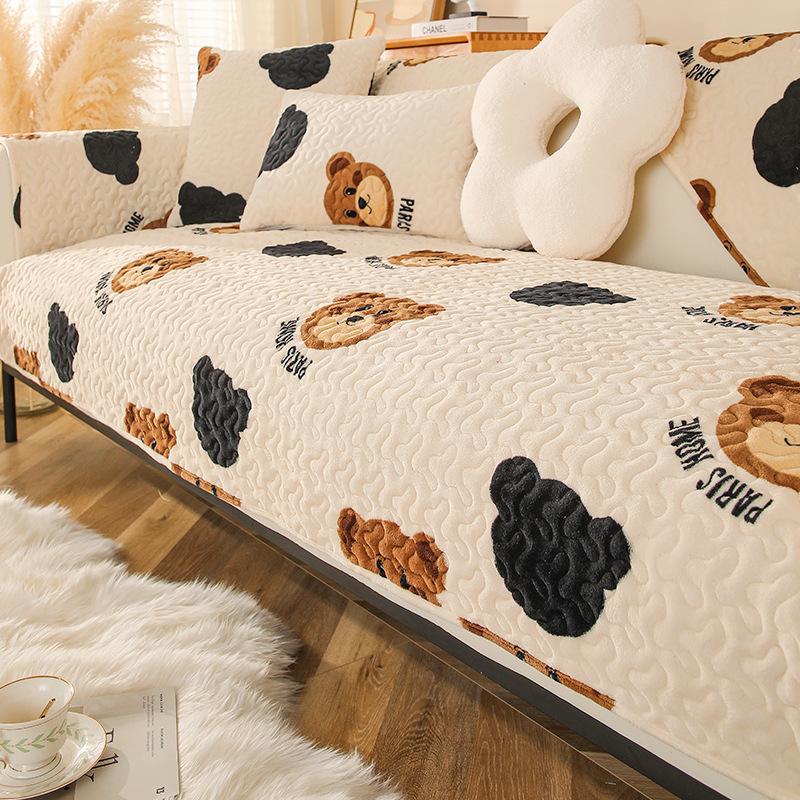 Universal Milk Velvet Sofa Cushion for All Seasons, Thickened Sofa Cover, Plush Cover Cloth