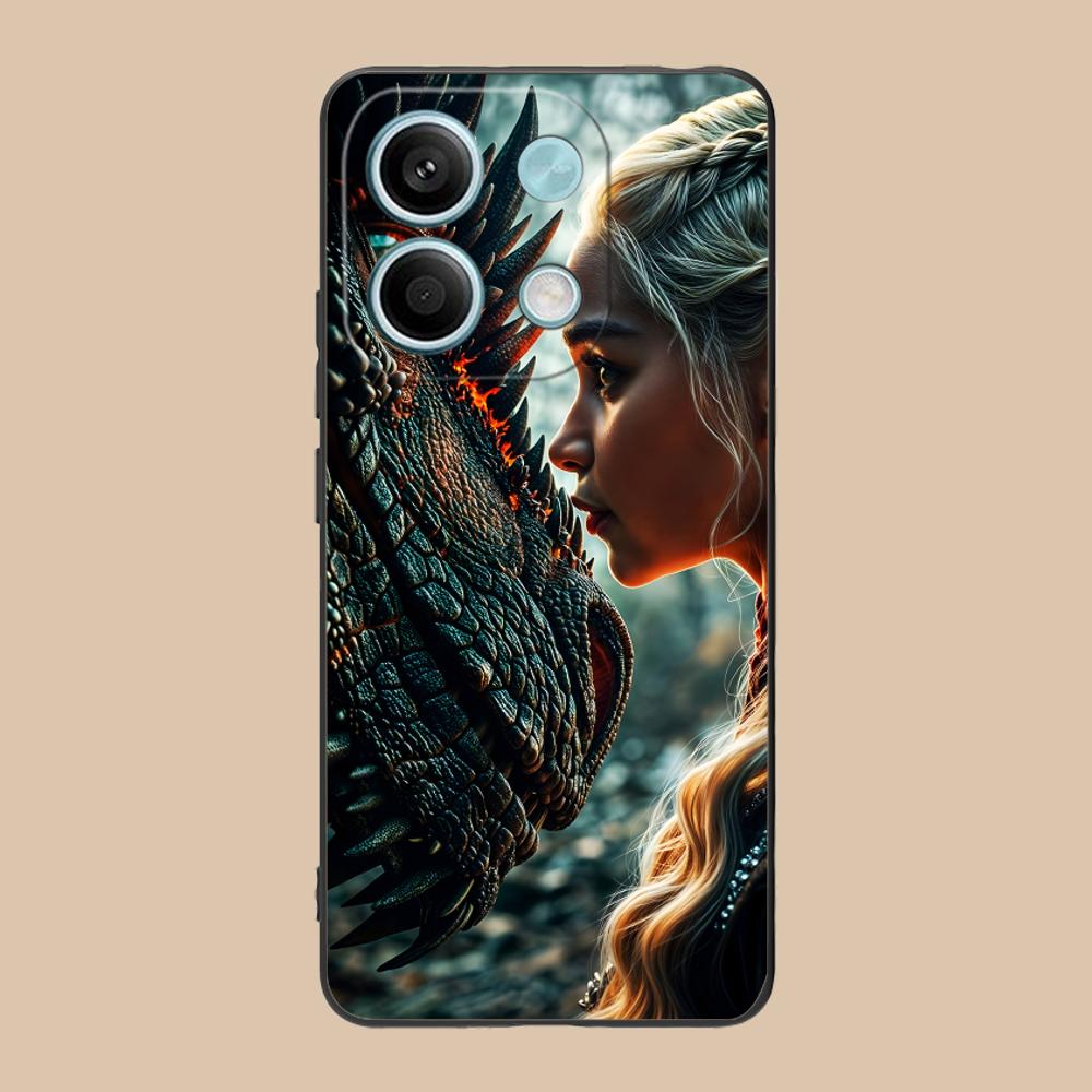 Dragon Queen Matte TPU Mobile Phone Case for POCO M7 M6 M5 M4 M3 X7 X6 X5 X4 X3 Pro GT 5G Colorful Printing Cover