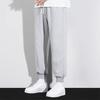 Yousheng Herr Vår Höst Byxor med Sidofickor Dragsko Elastisk Midja Vida Ben Tunna Kostymbyxor Enfärgade Lösa Street Style Sportbyxor