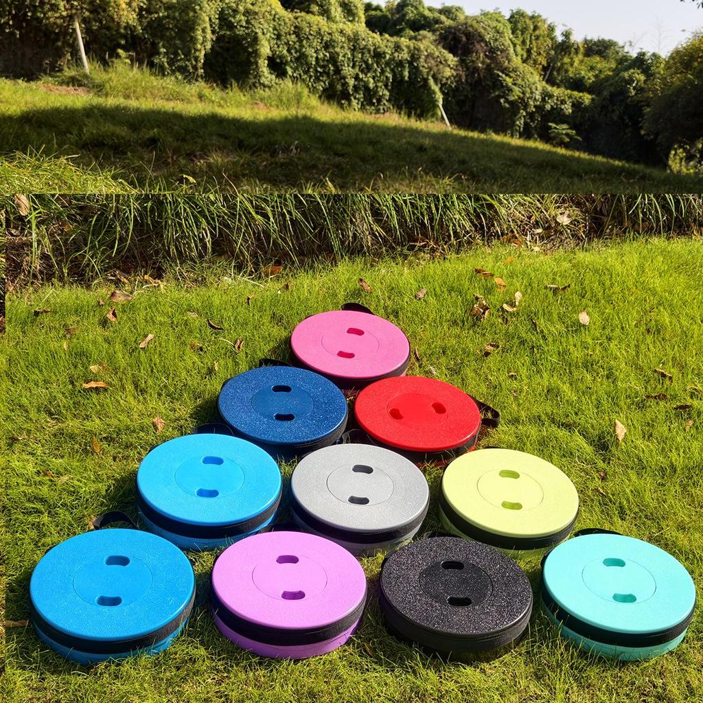 Collapsible Round Plastic Stool for Outdoor, Home, and Travel Use - Ideal for Sketching and Compact Storage.