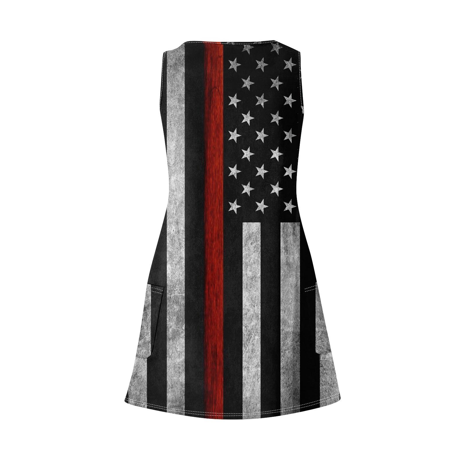 Женское повседневное платье с принтом для независимого дня — фото 5