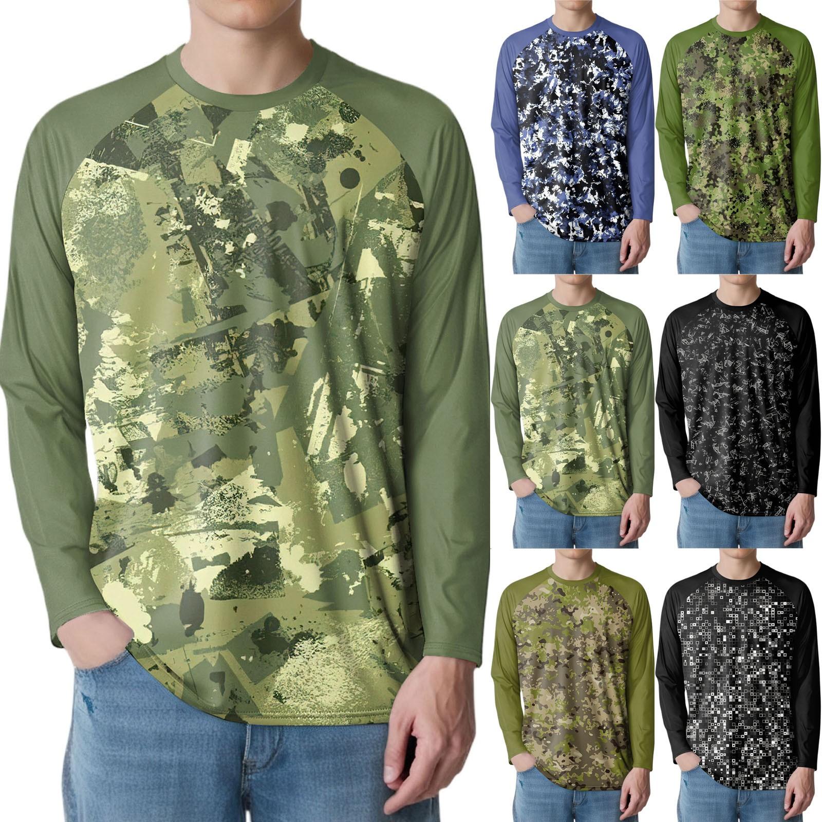 

Men s Fashion Printed Raglan Long Sleeve Sports Top M