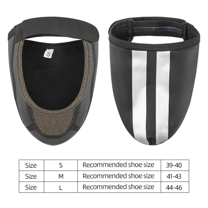 ROCKBROS Waterproof Cycling Shoe Covers Men Women s Shoelaces Overshoes PU Leather Wear-resistant Shoe Cover for MTB Road Bike S (39-40)