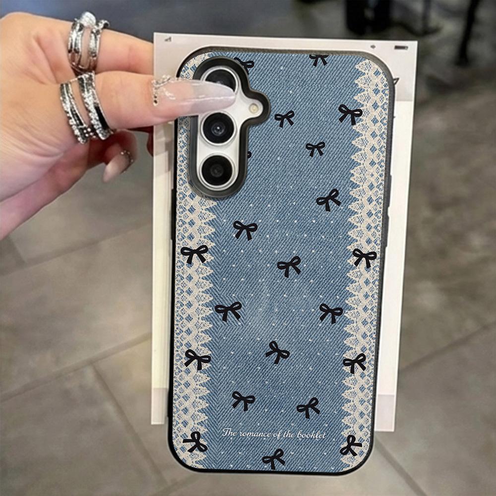 INS Bow Phone Case For Samsung A57 A37 A56 A16 A17 A55 A36 A53 A35 A34 A06 A07 A26 A05S S25 S26 Ultra S24 FE S23 Leather Cover