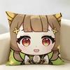 Yaoyao Cute Genshin Impact Cushion Cover Natural Linen Organic Fabric DoubleSided Printing Room Sofa Decor Pillow Case